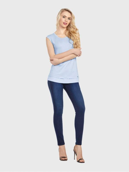 Футболка со вставкой из легкого шифона LD 715 Футболка со вставкой из легкого шифона LD 715