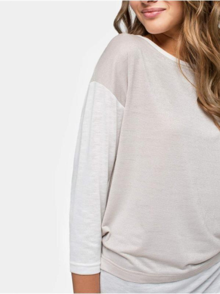 Комбинированный джемпер со спущенной линией плеча LD 629 Комбинированный джемпер со спущенной линией плеча LD 629