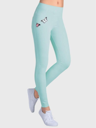 Моделирующие джеггинсы с аппликацией Бабочки NOVA, р.164-90, mentol || Моделирующие джеггинсы с аппликацией Бабочки NOVA, р.164-90, mentol