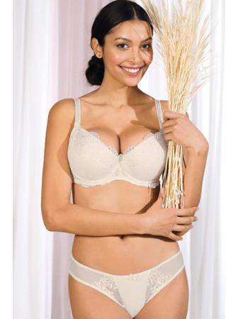 Комплект Dama Kier Solange - бюстгальтер push up и бразилианки Кремовый