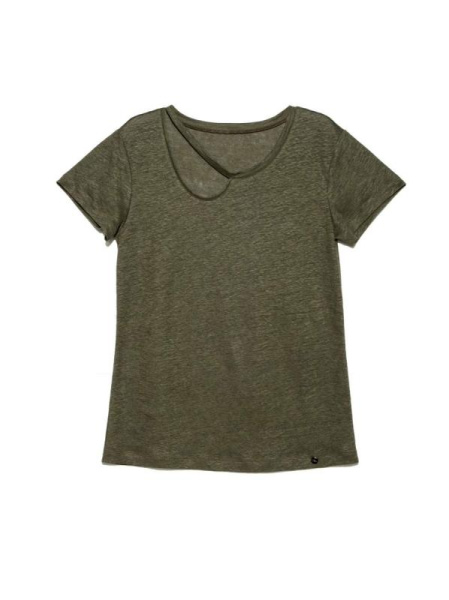 Льняная футболка с вырезом &quot;капелька&quot; LD 919