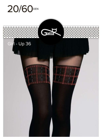 Колготки с имитацией GATTA Girl-UP 36, 3, nero/red(чёрный/красный)