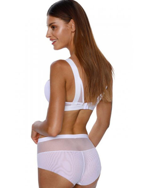 Комплект Kinga Lara - бюстгальтер с мягкой чашкой без косточек WB-748 и полные трусики P-748/2 Белый