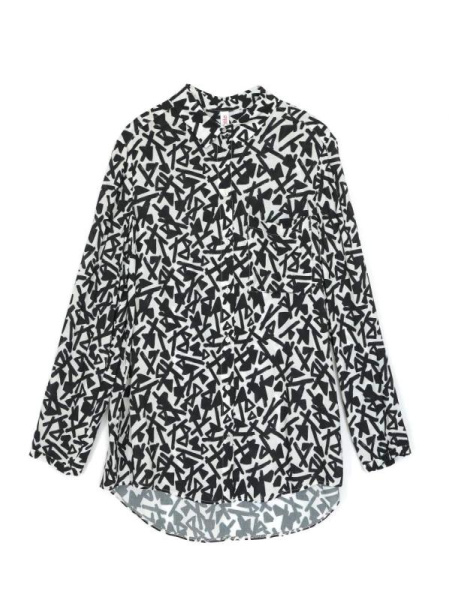 Рубашка с геометрическим рисунком из хлопка премиального качества LBL 1091