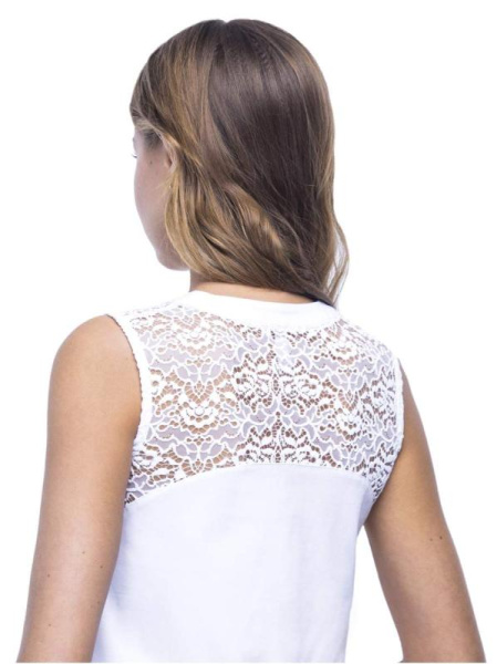 Футболка с кружевом и планкой на пуговицах LD 514 Футболка с кружевом и планкой на пуговицах LD 514