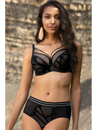 Комплект Dama Kier Camilla - бюстгальтер полумягкий и полные трусики Черный