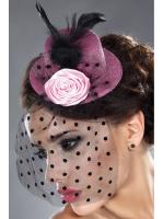 Шляпка LivCo Corsetti Mini Top Hat Model 19 Розово-черный