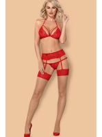 Чулки под пояс Obsessive 838-STO-3 Телесно-красный