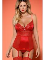 Комплект Obsessive Lovica corset Красный