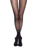 Колготки с имитацией носков и сияющим бортиком из люрекса HOLIDAY Lycra, р.4, Nero Колготки с имитацией носков и сияющим бортиком из люрекса HOLIDAY Lycra, р.4, Nero