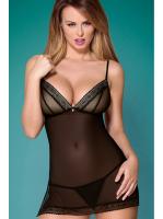 Комплект Obsessive 862-CHE-1 chemise Черно-бежевый