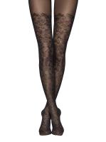 Колготки с имитацией чулок и цветочным узором FLIRT Lycra, р.4, Nero Колготки с имитацией чулок и цветочным узором FLIRT Lycra, р.4, Nero