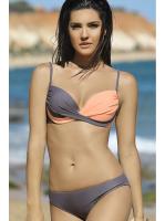 Купальник раздельный Ewlon A8207 - бюст формованный и трусики Лосось-мокко