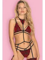 Комплект Obsessive Sugestina set Бордово-черный