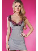 Комплект LivCo Corsetti Midnight Пепельно-черно-малиновый