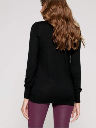 Экстрамягкий джемпер с декоративной сборкой LDK 067 || Джемпер жін. CE LDK067 18С-219СП, р.170-88, black