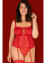 Комплект Obsessive Blossmina corset Красный