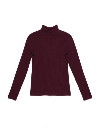 Классическая водолазка в рубчик из вискозы премиального качества LD 1028 || Джемпер жін. CE LD 1028, р.170-88, grape wine