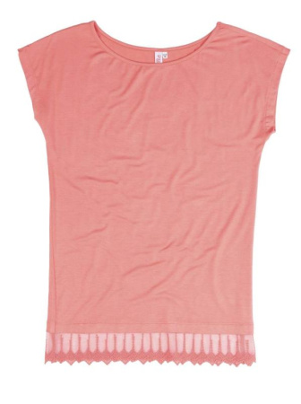 Футболка с кружевом по низу LD 507