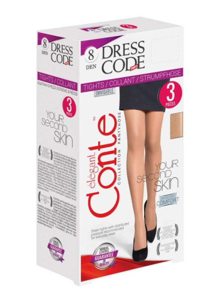 Колготки з ефектом другої шкіри DRESS CODE 8 Lycra (3 штуки) Колготки з ефектом другої шкіри DRESS CODE 8 Lycra (3 штуки)