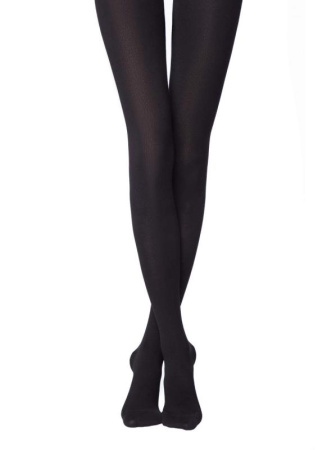 Теплые хлопковые колготки с заниженной талией COTTON TOP 250, р.3, Nero