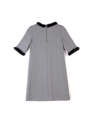 Платье А-силуэта с металлическим блеском и декором из меха 848 || Плаття жін. CE LPL 848, р.170-88-94, grey