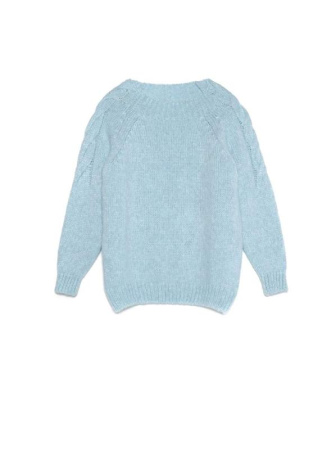 Вязаный джемпер с косами из объемной пряжи с шерстью и мохером LDK 077 || Джемпер жін. CE LDK077 19С-37СП, р.170-88, cream tan