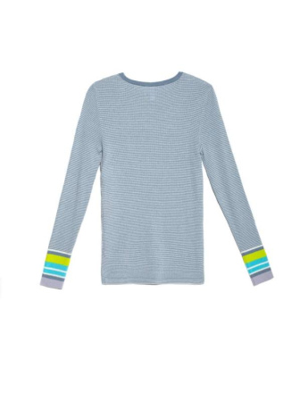 Ультрамодный джемпер с контрастными манжетами LDK 046 || Джемпер жін. CE LDK046 18С-121СП, р.170-96, denim stripes