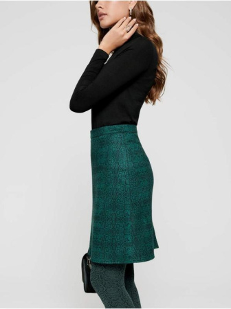 Замшевая юбка А-силуэта со змеиным принтом ATHENA || Спідниця жін. CE ATHENA, р.164-98, green snake