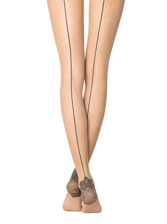 Колготки с имитацией шва и ажурных подследников TRAConte Lycra || Колготки з імітацією шва і ажурних подследников TRAConte Lycra