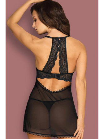 Комплект Obsessive Pearlove chemise Черно-перламутровый