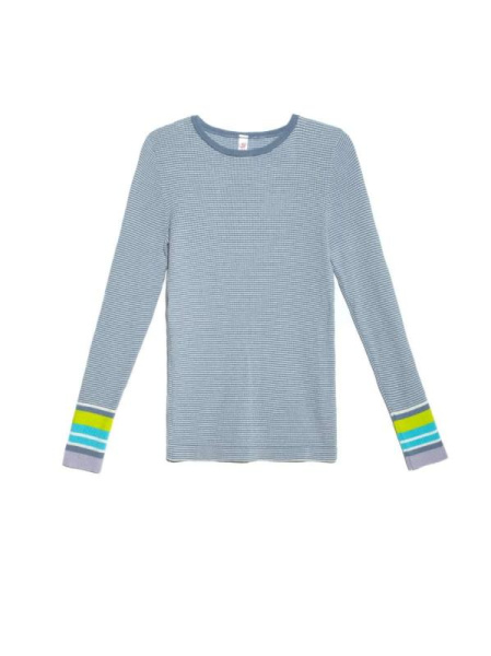 Ультрамодный джемпер с контрастными манжетами LDK 046