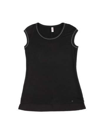 Футболка со вставкой из легкого шифона LD 715 || ВТЖ Джемпер жін. CE LD 715, р.170-88, чорний