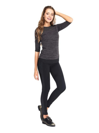 Джемпер со вставкой из легкого шифона LD 606 || ВТЖ Джемпер жін. CELG LD 606, р.170,176-96, графіт