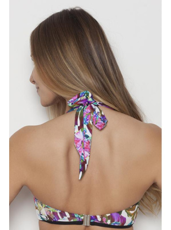 Верх от купальника - Бюстгальтер-балконет Samanta Hawaii A351 Черный с рисунком