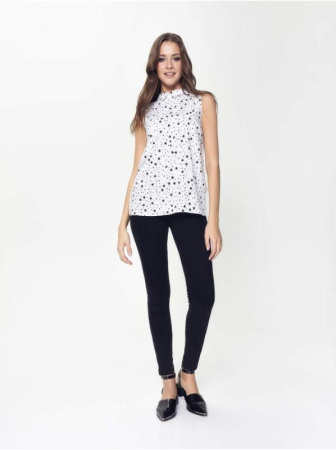 Легкая блузка со звездным принтом LBL 885 || Блуза жін. CE LBL 885, р.170-84-90, white-black Легкая блузка со звездным принтом LBL 885 || Блуза жін. CE LBL 885, р.170-84-90, white-black