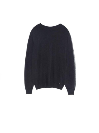 Вязаный джемпер с прозрачной отделкой по рукавам LDK 058 || Джемпер жін. CE LDK058 18С-210СП, р.170-96, black