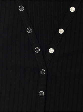 Боди в рубчик с застежкой на декоративных кнопках LBD 1135 || Боді жін. CE LBD 1135, р.170-96-102, black