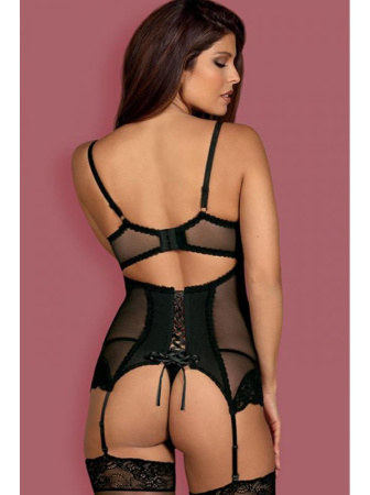 Комплект Obsessive Amallie corset Черный