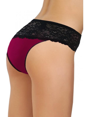 Полные трусики ORO Beatricia 2205 Бургундово-черный