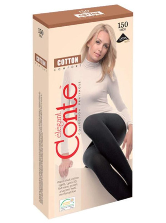 Теплые колготки из хлопка с лайкрой COTTON 150 Lycra, р.2, Grafit || Теплые колготки из хлопка с лайкрой COTTON 150 Lycra, р.2, Grafit