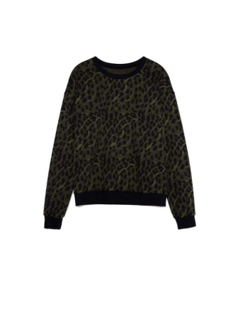 Свитшот c леопардовым рисунком LD 1054 || Джемпер жін. CE LD 1054, р.170-96, khaki leo