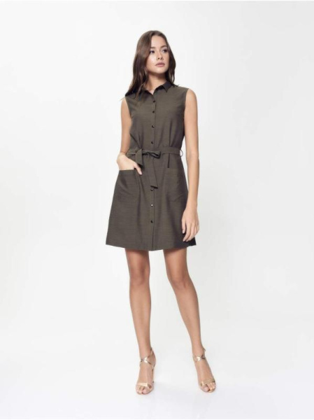 Платье-рубашка без рукавов с легким блеском LPL 915