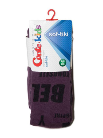 Колготки детские Conte Kids SOF-TIKI 7С-38СП, р.140-146 (22), 530 баклажан || Колготки дитячі Conte Kids SOF-TIKI 7С-38СП, р. 140-146 (22), 532 сірий-чорний