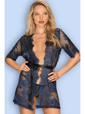 Пеньюар Obsessive Yassmyne peignoir Сине-черный