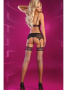 Чулки LivCo Corsetti Holly под пояс Черно-розовый