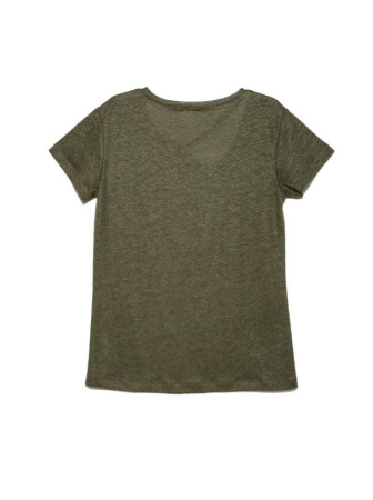 Льняная футболка с вырезом &quot;капелька&quot; LD 919 || Джемпер жін. CE LD 919, р.170-88, bronze green