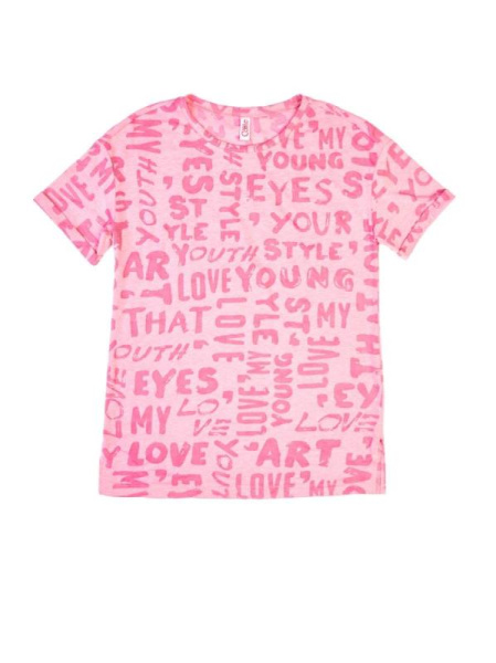 Футболка с разрезами по бокам и рисунком буквы LD 730