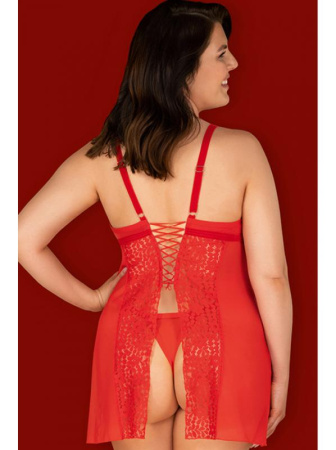 Комплект Obsessive Blossmina chemise Красный || Комплект Obsessive Blossmina chemise Красный