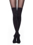 Колготки с имитацией чулок с блестящими полосками DIOS Lycra, р.4, Nero || Колготки з імітацією панчіх з блискучими смужками DIOS Lycra, р. 4, Nero
